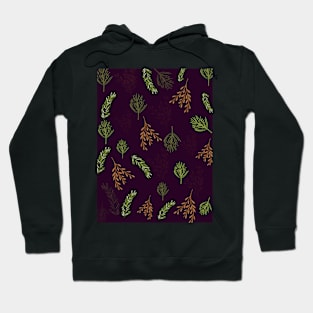 Purple Festive Leaf Design for Christmas and Seasonal Holidays Hoodie